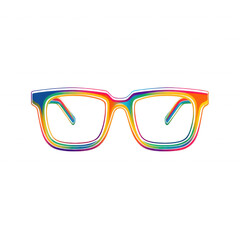 Spectacle of Color: A vibrant spectacle, a pair of eyeglasses bursts with a spectrum of hues, reflecting the kaleidoscope of vision and imagination.