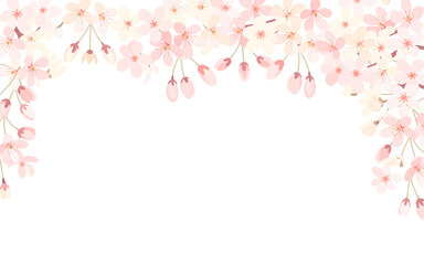 Fototapeta premium A delicate floral background pattern featuring cherry blossoms in soft pink and peach tones.