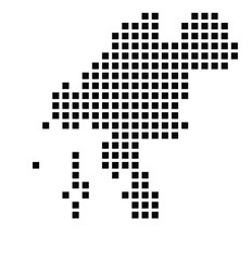 Symbol Map of the City Goeteborg (Sweden) showing the city with a pattern of just a few black squares