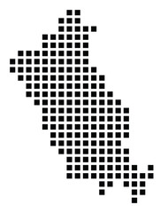 Fototapeta premium Symbol Map of the City Helsingborg (Sweden) showing the city with a pattern of just a few black squares