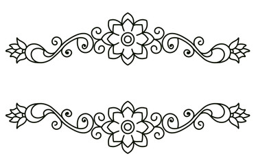 Flower Border Design with Black and White Ornament Details