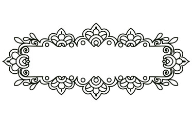 Flower Border Design with Black and White Ornament Details