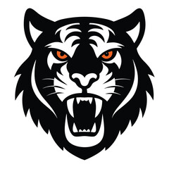 Vector illustration of a wild tiger head, perfect for tattoos, mascots, or any powerful animal art