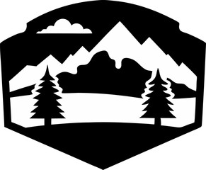 National Park Sign Silhouette Vector Illustration