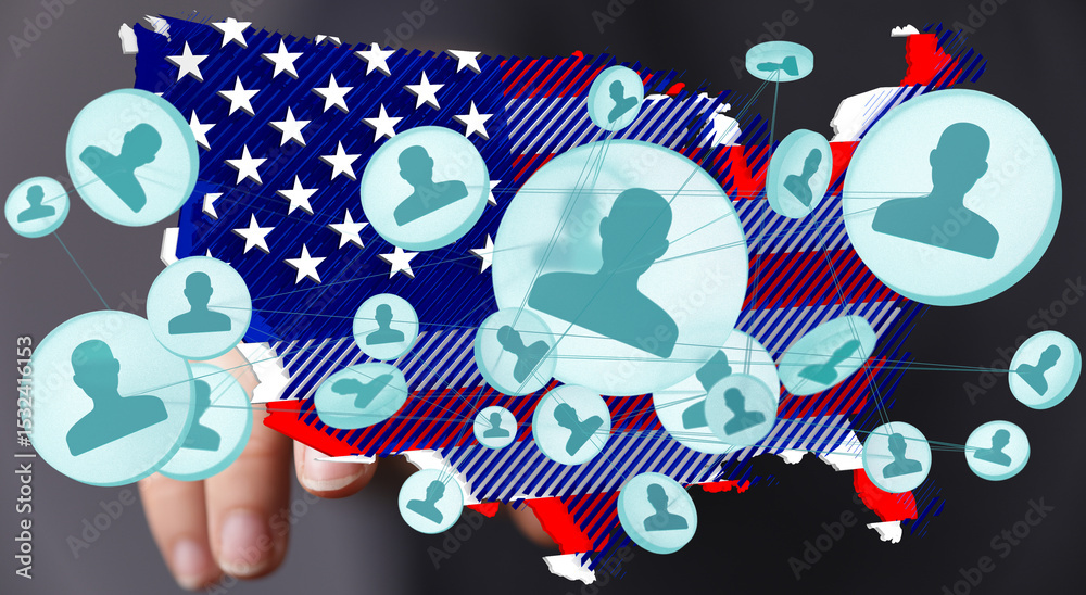 Poster visual representation of a nationwide network. ideal for social media, technology, and communication