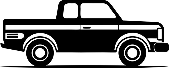 Pickup Tailgate Silhouette Vector Illustration 