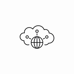worldwide cloud network icon sign vector