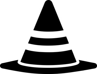 Traffic Cone Silhouette Vector Illustration 