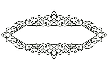 Flower Border Design with Black and White Ornament Details