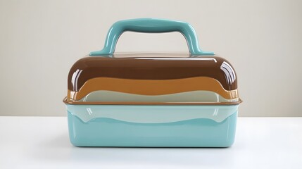 Stylish Multicolored Stackable Storage Container with Handle