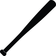 Baseball bat – black silhouette on white background