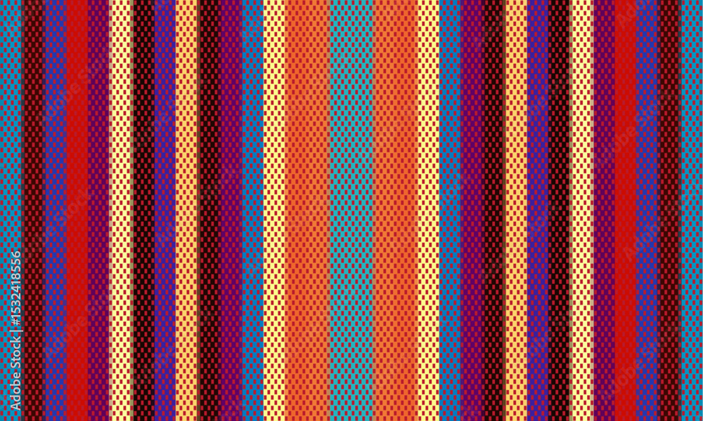 Aufkleber blanket vertical stripes seamless vector pattern. background for cinco de mayo party decor or ethnic