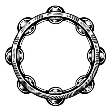 black and white tambourine musical instrument clip art preview