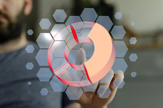 Modern business analytics dashboard.  Interactive data visualization with pie chart. - Powered by Adobe