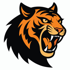 Wild lion head mascot vector illustration for tattoo art