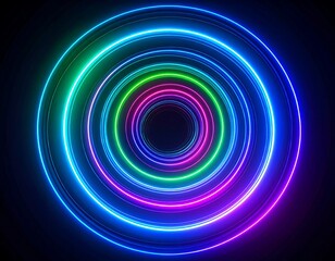 Neon circles on dark background
