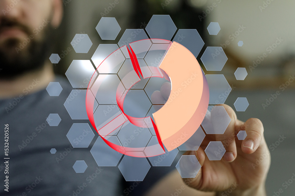 Aufkleber Visualize business data using an interactive 3D pie chart.  Improve insights and decision-making.