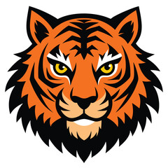 Roaring tiger head vector illustration with tribal tattoo styling for a wild animal mascot design