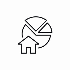 house pie chart icon sign vector