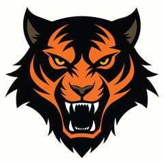 Wild animal head vector illustration with lion and tiger mascot for tattoo or logo