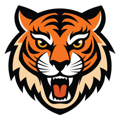 Tiger head vector illustration for a wild animal tattoo mascot design