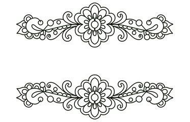 Flower Border Design with Black and White Ornament Details