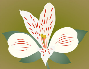 Blooming flower in soft colors. Flower in bright colors in flat design style.