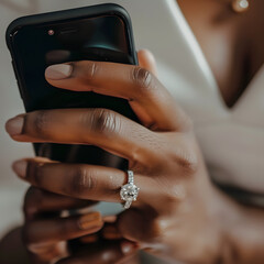 Obraz premium World socialmedia day, A close-up of fingers tapping on a phone screen