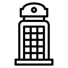 Vector Design Phone Booth Icon Style