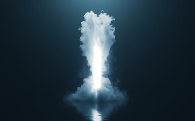 Naklejka premium Abstract Light Pillar Emerging from Clouds