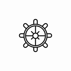 Fototapeta premium decoration ship wheel icon sign vector