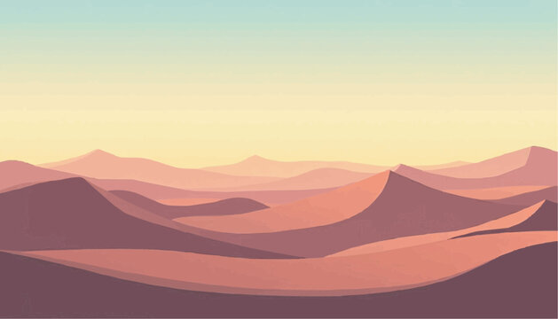 Minimalist Desert Landscape with Sand Dunes