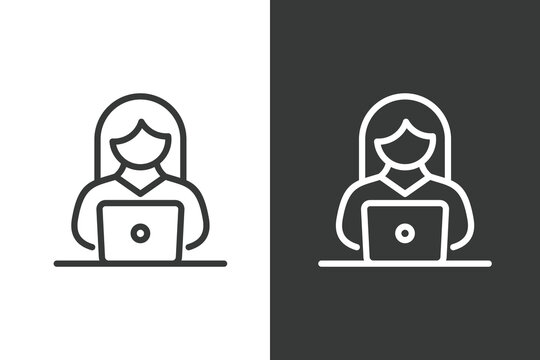 Online Tutor and Virtual Teaching Icon, Web Conference and E-Learning Illustration, logo design, virtual teaching icon, remote education, online instructor
