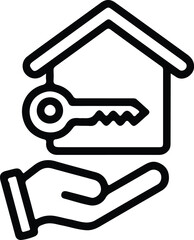 vector icon of selling or renting a house in black. Illustration design. eps 10