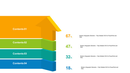 layered_arrow_infographic_vector_presentation-Performance Overview by Content Category-Fully editable vector SVG file compatible with PowerPoint.