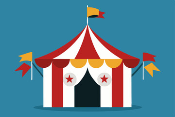 Step Right Up! Classic Circus Tent Illustration A Whimsical Design
