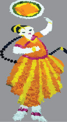 Rangoli made out of flower patels vector.eps