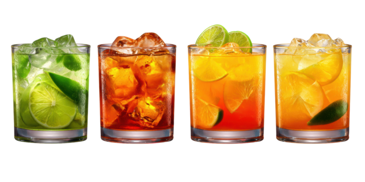 Cocktail Set with Clipping Paths HighQuality FrontFacing View