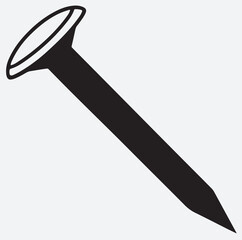 nail icon silhouette vector art illustration, hammer and nail