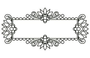Flower Border Design with Black and White Ornament Details