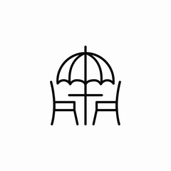 umbrella table icon sign vector