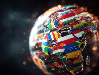 Global perspective featuring flags from diverse countries around the world