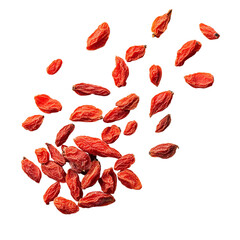 Red Goji Berries Falling Dark Background