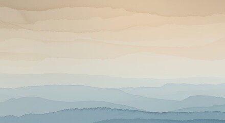Fototapeta premium Layered Mountain Range Scenic View with Hazy Sky