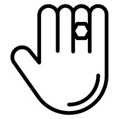 Vector Design Ring in Hand Icon Style