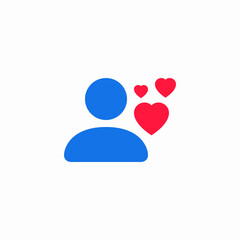 user heart reaction icon sign vector