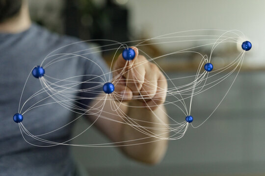 Abstract image of network connection, global communication, technology, and business.