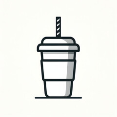 Obraz premium Hand-drawn vector illustration of an isolated coffee cup icon, a symbol for a warm beverage