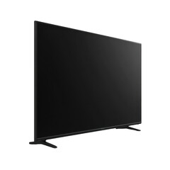 3D model of a black flat TV, on a transparent background