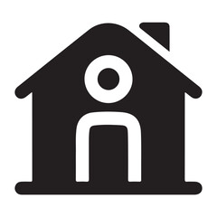 House Symbol Icon – Modern Real Estate Illustration on White Background